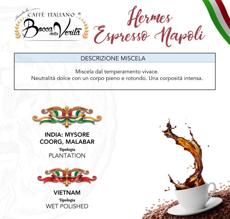 Descrizione miscela di Caffe in grani "HERMES" Ristretto Napoli