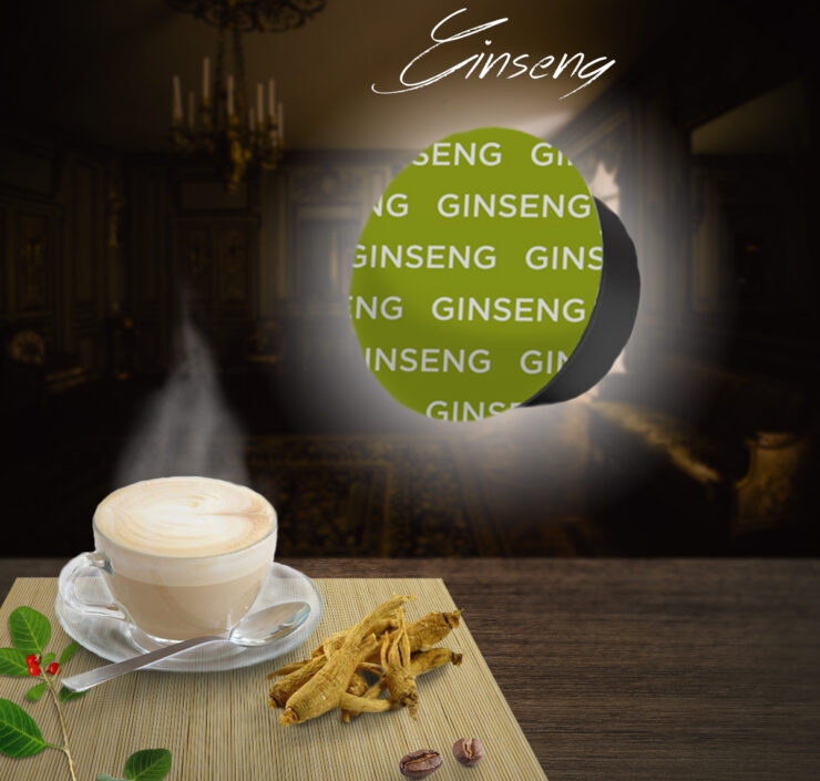 Tasse à café Ginseng et capsules compatibles Dolce Gusto Bocca della Verità